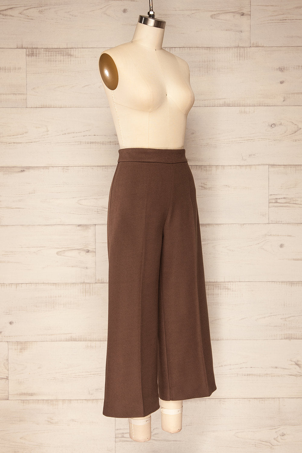 Castelluzzo Brown Wide Straight Leg Pants | La petite garçonne side view