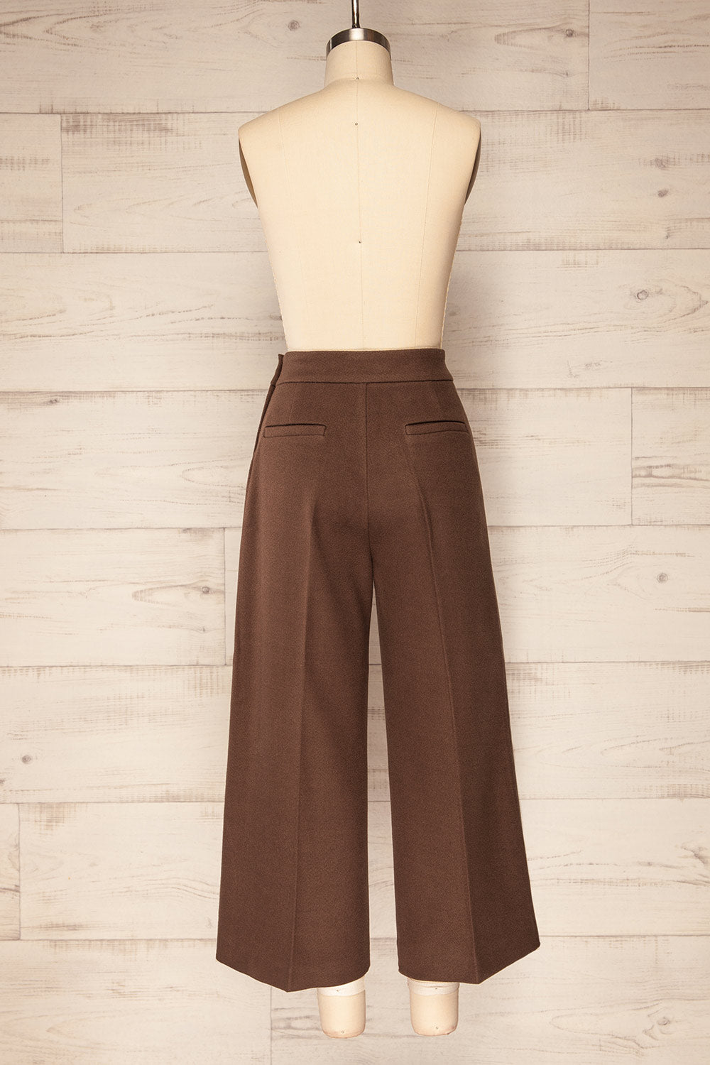 Castelluzzo Brown Wide Straight Leg Pants | La petite garçonne back view