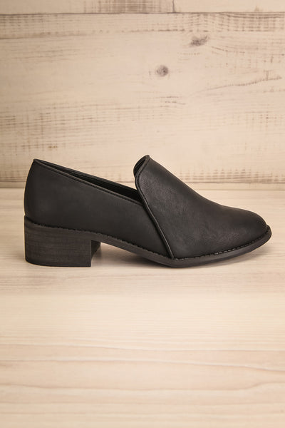 Castelnau Black Matt & Nat Block Heel Shoes side view | La Petite Garçonne
