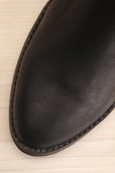 Castelnau Black Matt & Nat Block Heel Shoes flat close-up | La Petite Garçonne