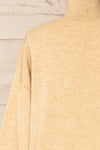 Castiglione Quarter-Zip Beige Knit Sweater | La petite  garçonne back close-up