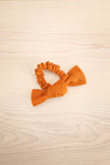 Castra Orange Faux Linen Hair Scrunchie | La petite garçonne