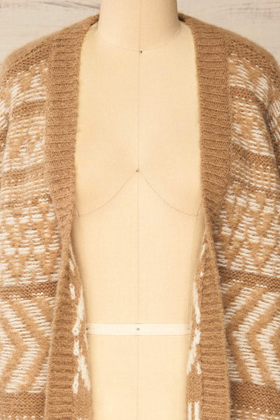 Catamayo Patterned Knit Cardigan w/ Belt | La petite garçonne open close-up