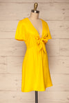 Catanas Yellow Short Sleeve Dress w/ Bow | La petite garçonne side view