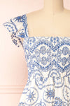 Cateline Openwork Midi Dress w/ Ruffled Straps | Boutique 1861 front close-up