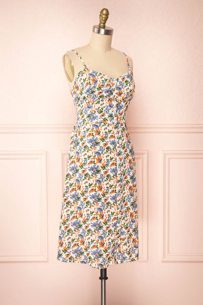 Catena Floral Buttoned Midi Dress | Boutique 1861 side view