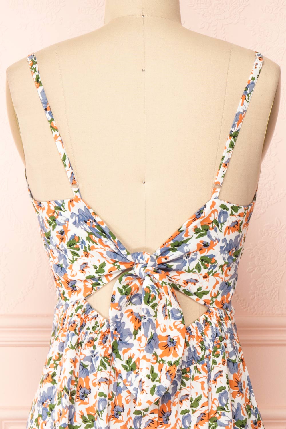Catena Floral Buttoned Midi Dress | Boutique 1861 back close-up