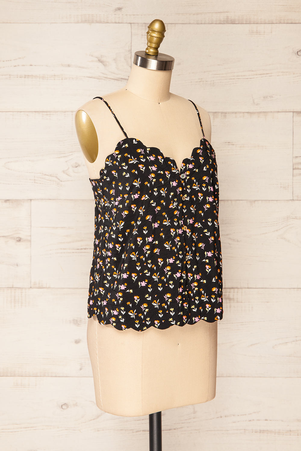 Catheline Floral Cropped Button-Up Camisole | La petite garçonne side view