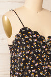 Catheline Floral Cropped Button-Up Camisole | La petite garçonne side close-up