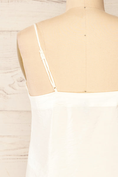 Catheline Ivory Cropped Button-Up Cami Top | La petite garçonne back close-up
