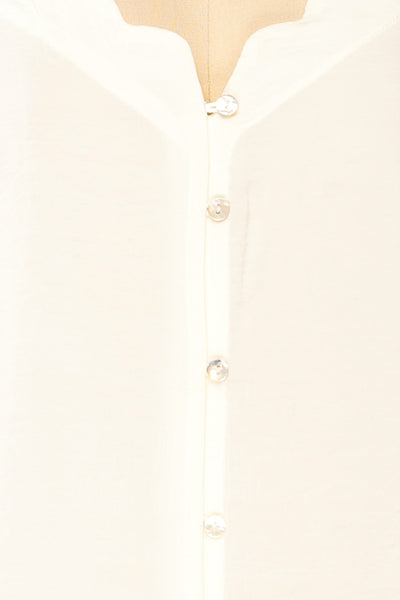 Catheline Ivory Cropped Button-Up Cami Top | La petite garçonne fabric