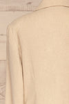 Cayarca Beige Linen Tailored Jacket | La petite garçonne back close-up