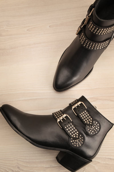 Cayenne Black Ankle Boots with Buckles | La Petite Garçonne