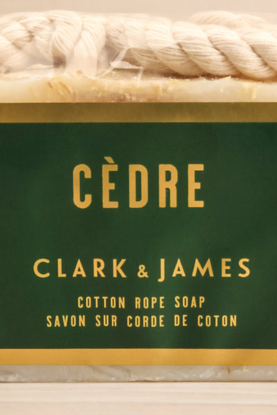Cedar Cotton Rope Soap | La petite garçonne package close-up