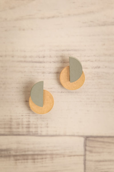 Cederus Golden & Grey Geometric Pendant Earrings | La Petite Garçonne