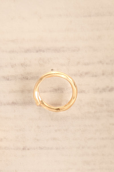 Cedo Gold Bent Circle Stud Earrings | La petite garçonne close-up