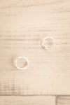 Cedo Silver Bent Circle Stud Earrings | La petite garçonne