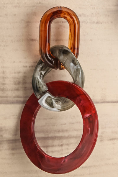 Ceiba Red | Marbled Pendant Earrings