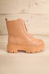 Celeriter Beige Faux-Leather Platform Boots | La petite garçonne side view