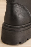 Celeriter Black Faux-Leather Platform Boots | La petite garçonne back close-up