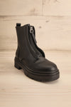 Celeriter Black Faux-Leather Platform Boots | La petite garçonne front view