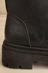 Celeriter Black Faux-Leather Platform Boots | La petite garçonne side back close-up