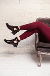 Celinia Black Patent Strapped Ankle Boots | La Petite Garçonne