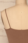 Cento Brown Bralette Crop Top | La petite garçonne back close-up