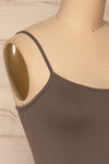 Cento Charcoal Bralette Crop Top | La petite garçonne side close-up