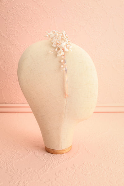Ceohalotaxe Floral Headband w/ Pearls | Boudoir 1861 side view