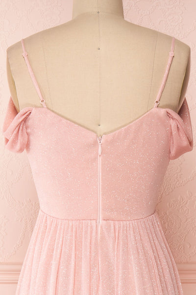 Cephee Blush Glitter Dress | Robe | Boutique 1861 back close-up