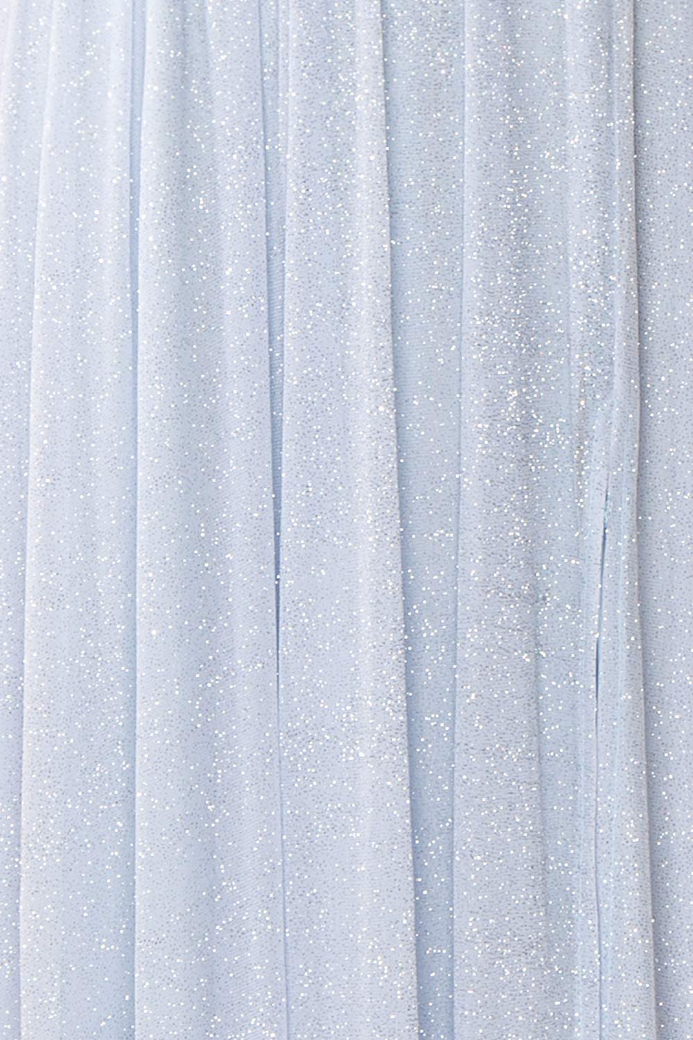 Cephee Dusty Blue Glitter Dress | Robe | Boutique 1861 fabric detail 