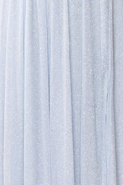 Cephee Dusty Blue Glitter Dress | Robe | Boutique 1861 fabric detail