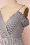 Cephee Grey Glitter Dress | Robe à Brillants | Boutique 1861 side close-up