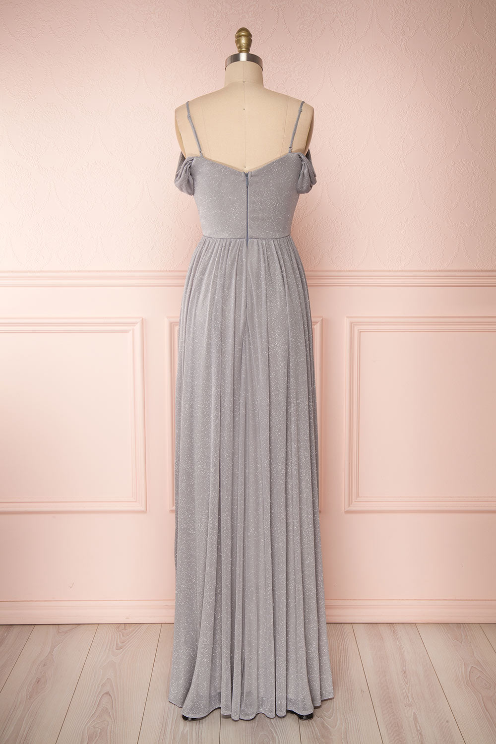 Cephee Grey Glitter Dress | Robe à Brillants | Boutique 1861 back view