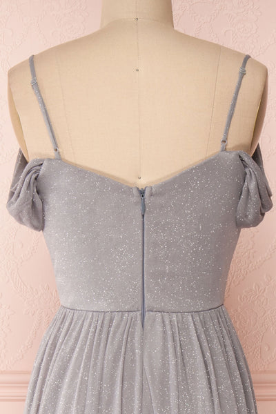 Cephee Grey Glitter Dress | Robe à Brillants | Boutique 1861 back close-up