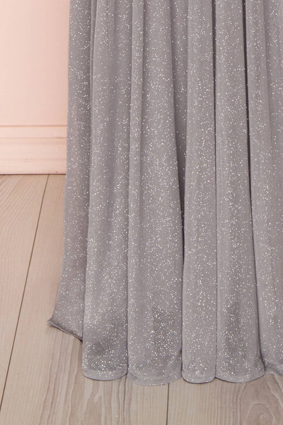 Cephee Grey Glitter Dress | Robe à Brillants | Boutique 1861 bottom close-up