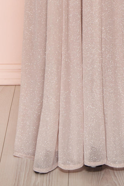Cephee Taupe Glitter Dress | Robe | Boutique 1861 bottom close-up