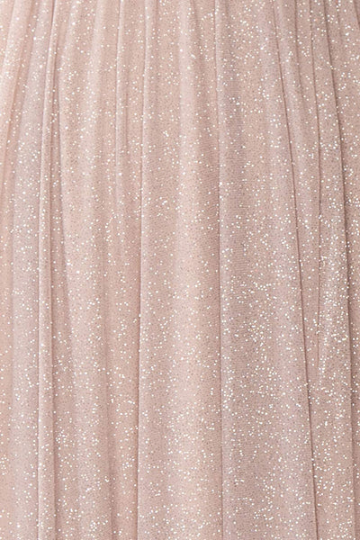 Cephee Taupe Glitter Dress | Robe | Boutique 1861 fabric detail
