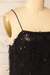 Cerdanyola Short Black Sequin Dress | La petite garçonne side close-up