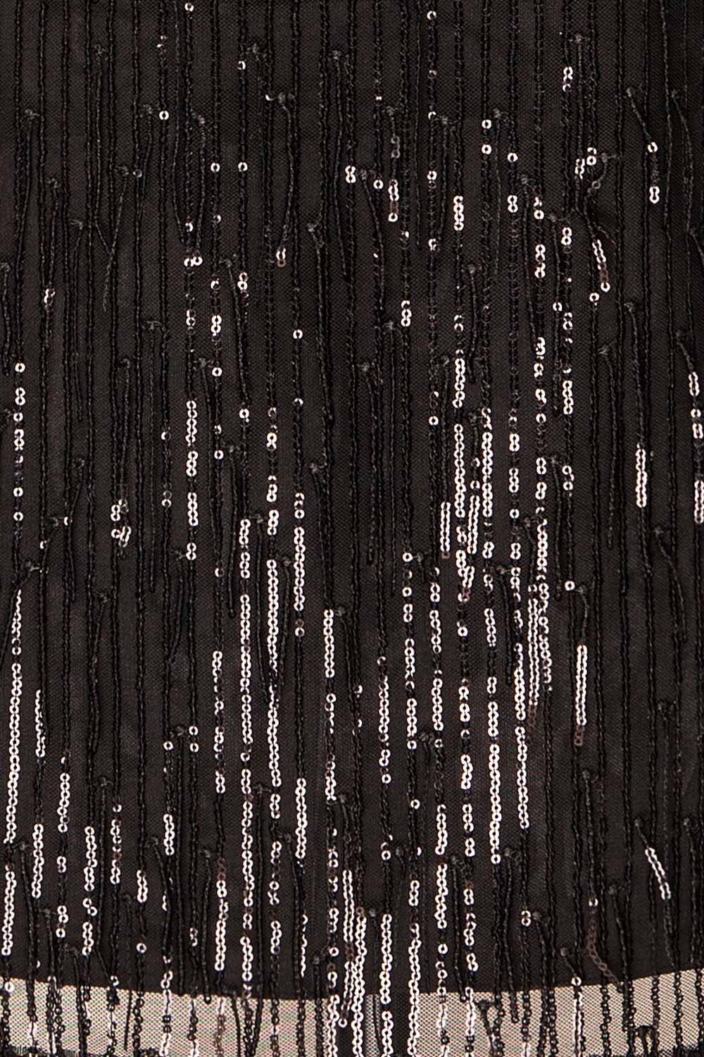 Cerdanyola Short Black Sequin Dress | La petite garçonne fabric