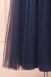 Cersei Navy Plunging Neckline Tulle Midi Dress | Boutique 1861 bottom
