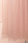 Cersei Pink Plunging Neckline Tulle Midi Dress | Boutique 1861 bottom