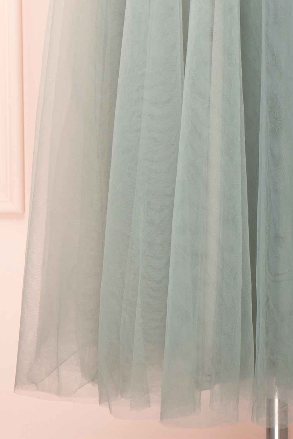 Cersei Sage Plunging Neckline Tulle Midi Dress | Boutique 1861 bottom 