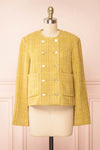 Cerys Vintage Inspired Yellow Tweed Jacket | Boutique 1861 front view