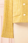 Cerys Vintage Inspired Yellow Tweed Jacket | Boutique 1861 sleeve
