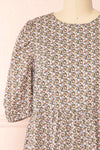 Cesana Black Puffy Sleeve Floral Print Dress | Boutique 1861 front close-up