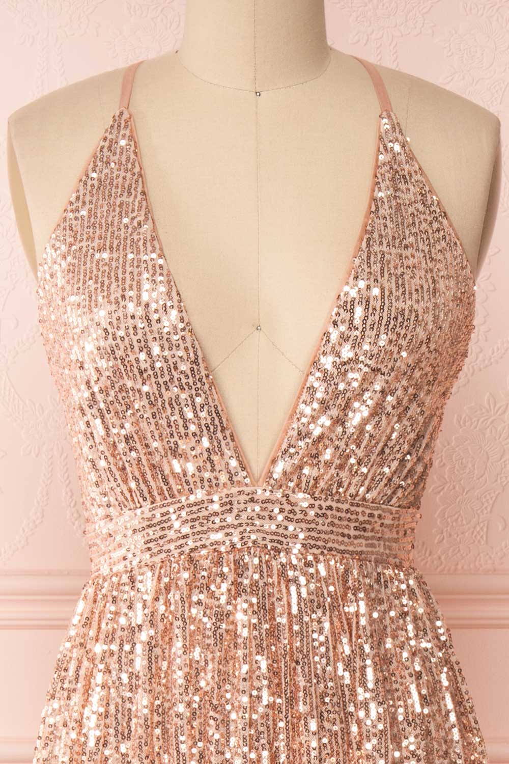 Cesarea Sequin Dress | Robe à Paillettes | Boutique 1861 front close-up