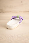 Chaarme Lavender Slide Sandals with Bow | La petite garçonne back view