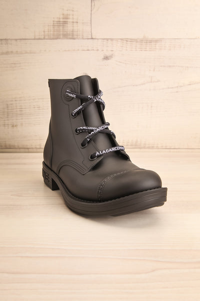 Chalabre Black Lace-Up Ankle Boots front view | La Petite Garçonne Chpt. 2